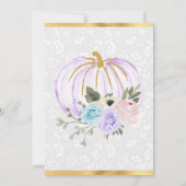 Invitation Aquarelle Floral Automne Citrouille doux 16 (Dos)