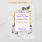 Invitation Aquarelle Floral Automne Citrouille doux 16 (Devant / Derrière)