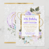 Invitation Aquarelle Floral Automne Citrouilles 50e anniversa (Devant / Derrière)