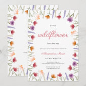 Invitation Aquarelle Floral Baby in Bloom Baby shower (Devant / Derrière)