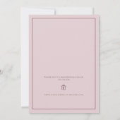 Invitation Aquarelle Floral Baby Rose Carrift Registre Cadeau (Dos)