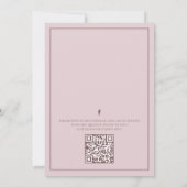 Invitation Aquarelle Floral Baby Rose QR Code Social Media (Dos)
