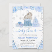 Invitation Aquarelle Floral Baby shower de phoque arctique (Devant)
