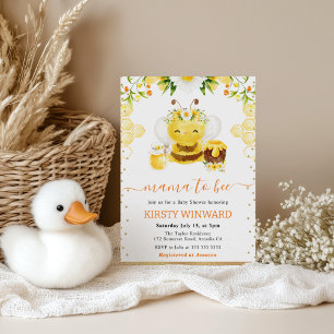 Invitation Aquarelle Floral Bee Baby shower