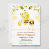Invitation Aquarelle Floral Bee Baby shower (Devant)