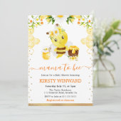 Invitation Aquarelle Floral Bee Baby shower (Debout devant)