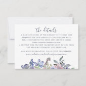 Invitation Aquarelle Floral Bleu Lavande Blush Moderne (Devant)