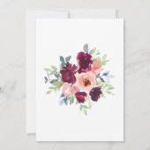 Invitation Aquarelle Floral bleu violet Baby shower Dragon (Dos)