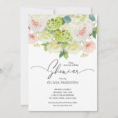 Invitation Aquarelle Floral Blush Fête des mariées rose (Devant)
