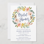 Invitation Aquarelle Floral Bohème Fête des mariées de couron (Devant)