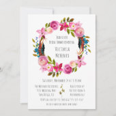 Invitation Aquarelle Floral Boho Chic Wreath Fête des mariées (Devant)