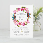 Invitation Aquarelle Floral Boho Chic Wreath Fête des mariées (Debout devant)