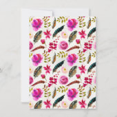 Invitation Aquarelle Floral Boho Dîner de répétition chic (Dos)