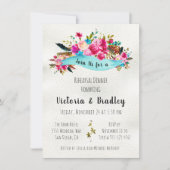 Invitation Aquarelle Floral Boho Dîner de répétition chic (Devant)