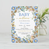 Invitation Aquarelle Floral Boho Rustic Boho Baby shower (Debout devant)