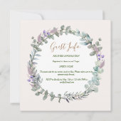 Invitation Aquarelle Floral Boho Rustique Genre Révélation (Dos)