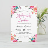 Invitation Aquarelle Floral Botanical Bridesservantes Déjeune (Debout devant)