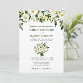 Invitation Aquarelle Floral Bouquet Élégant Mariage photo (Debout devant)