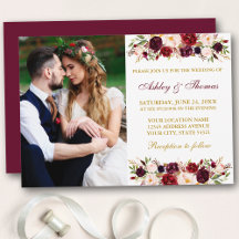 Aquarelle Floral Bourgogne Gold Photo Mariage