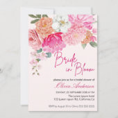 Invitation Aquarelle Floral Bride en Fête des mariées de fleu (Devant)