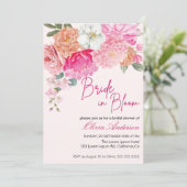 Invitation Aquarelle Floral Bride en Fête des mariées de fleu (Debout devant)