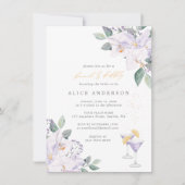 Invitation Aquarelle Floral Brunch & Fête des mariées Bubbly (Devant)