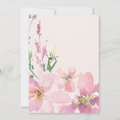 Invitation Aquarelle Floral C'est un Baby shower de fille (Dos)
