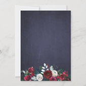 Invitation Aquarelle Floral Chic Winter Navy fête d'anniversa (Dos)