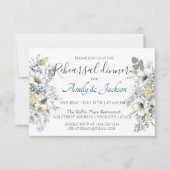 Invitation Aquarelle Floral Dîner de répétition (Devant)