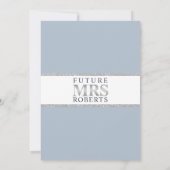 Invitation Aquarelle Floral Dusty Blue Rose Fête des mariées (Dos)