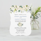 Invitation Aquarelle Floral Dusty Mariage (Debout devant)