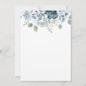 Invitation Aquarelle Floral Dusty Mariage bleu (Dos)