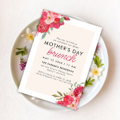 Invitation Aquarelle Floral Élégant brunch de la mère