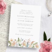 Invitation Aquarelle Floral Élégant Mariage de script