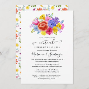 Invitation Aquarelle Floral Espagnol Fiesta Mariage virtuel
