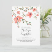 Invitation Aquarelle Floral Fête des mariées romantique (Debout devant)