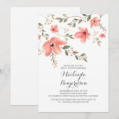 Invitation Aquarelle Floral Fête des mariées romantique (Devant / Derrière)