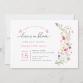 Invitation Aquarelle Floral Fête des mariées rose (Devant)