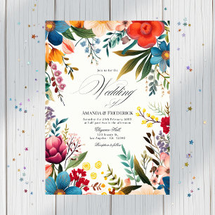Invitation Aquarelle Floral Fiesta Mariage Modèle photo
