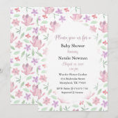 Invitation Aquarelle, Floral, Fleur, Nature (Devant / Derrière)