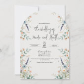 Invitation Aquarelle Floral Fleur sauvage Printemps mariage (Devant)