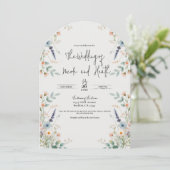 Invitation Aquarelle Floral Fleur sauvage Printemps mariage (Debout devant)
