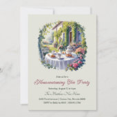 Invitation Aquarelle FLoral Garden House Tea Party (Devant)