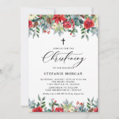 Invitation Aquarelle Floral Garland Hiver Christing (Devant)