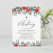 Invitation Aquarelle Floral Garland Hiver Christing (Debout devant)