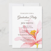 Invitation Aquarelle Floral Graduation Party Invitation. (Devant)