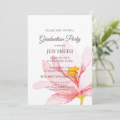 Invitation Aquarelle Floral Graduation Party Invitation. (Debout devant)