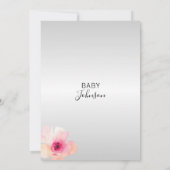 Invitation Aquarelle Floral Gris rose Baby shower (Dos)