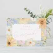 Invitation Aquarelle Floral Illustration Mariage Bridesmade (Debout devant)