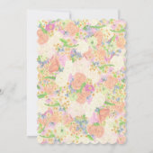 Invitation Aquarelle Floral Jardin Crest Deux initiales (Dos)